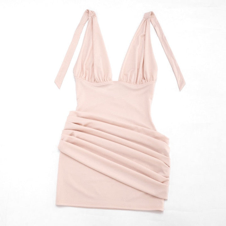 Pleated mini dress with an open back – SEAN