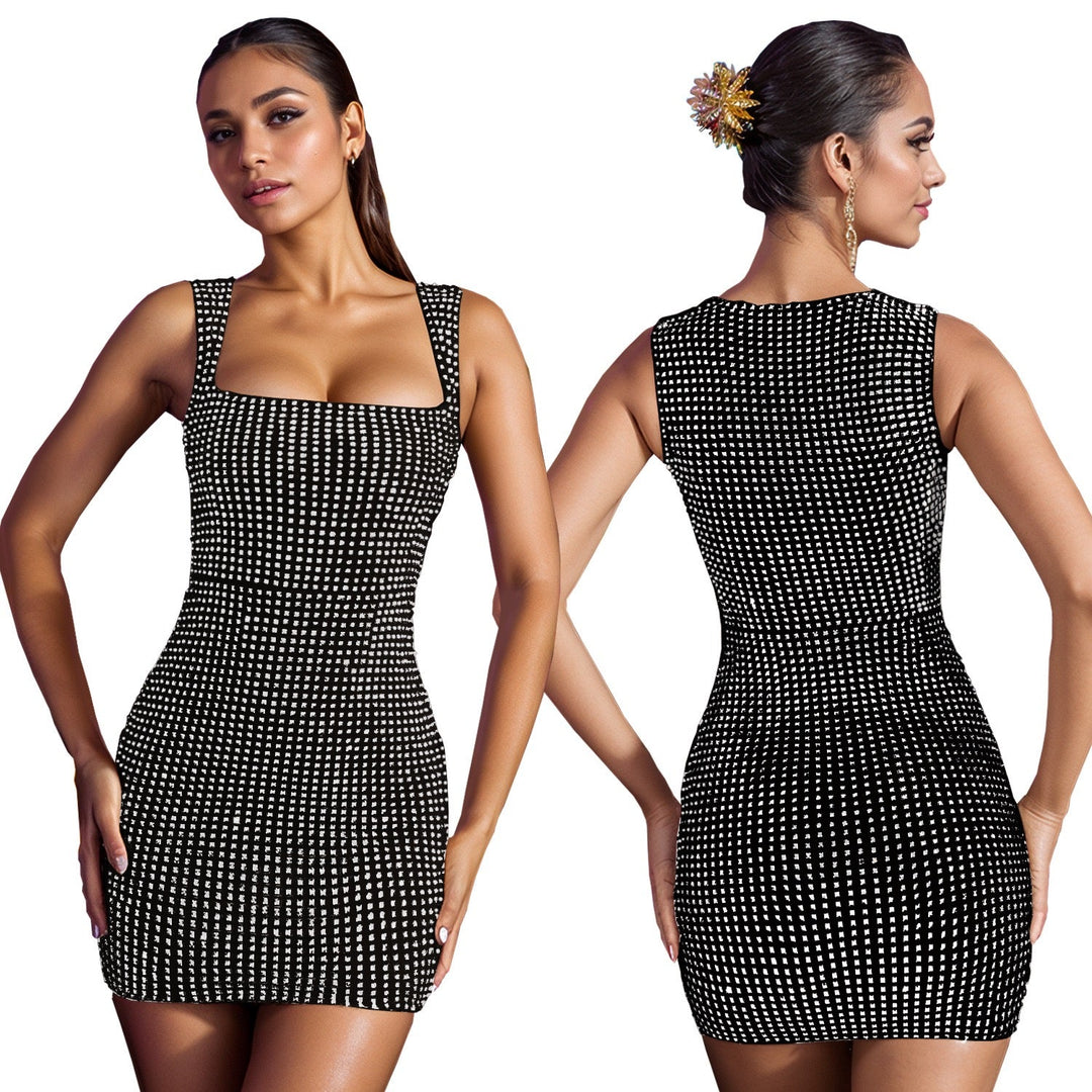 Mini Dress with Sparkling Sequins - SHON