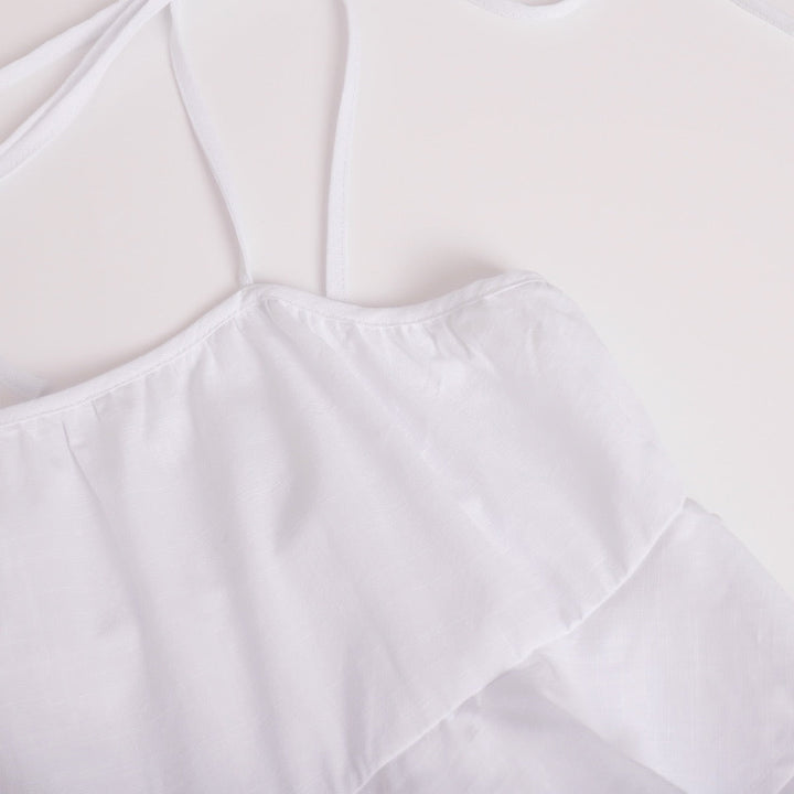 Mini Dress with Tiered Ruffle and Shoulder Tie - DANIELLA