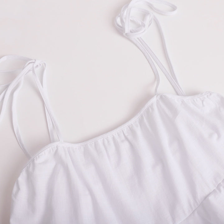 Mini Dress with Tiered Ruffle and Shoulder Tie - DANIELLA
