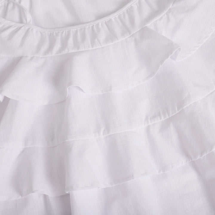 Mini Dress with Tiered Ruffle and Shoulder Tie - DANIELLA