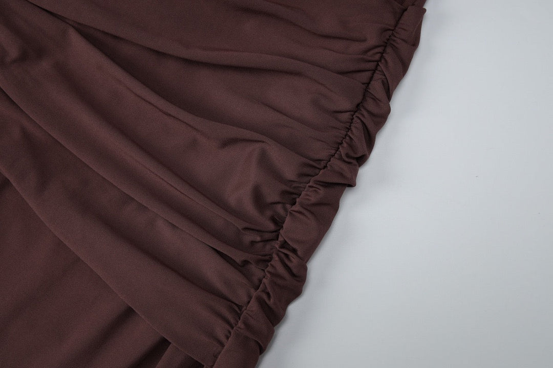 Maxi dress with a neck tie and open back – YALI