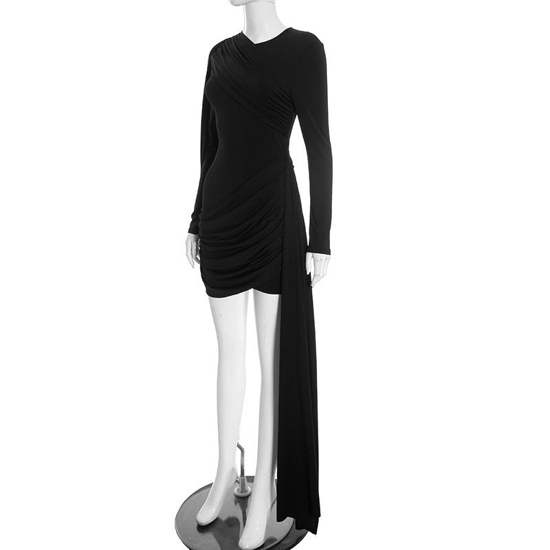 Mini Dress with Pleats and Train - PHINIX