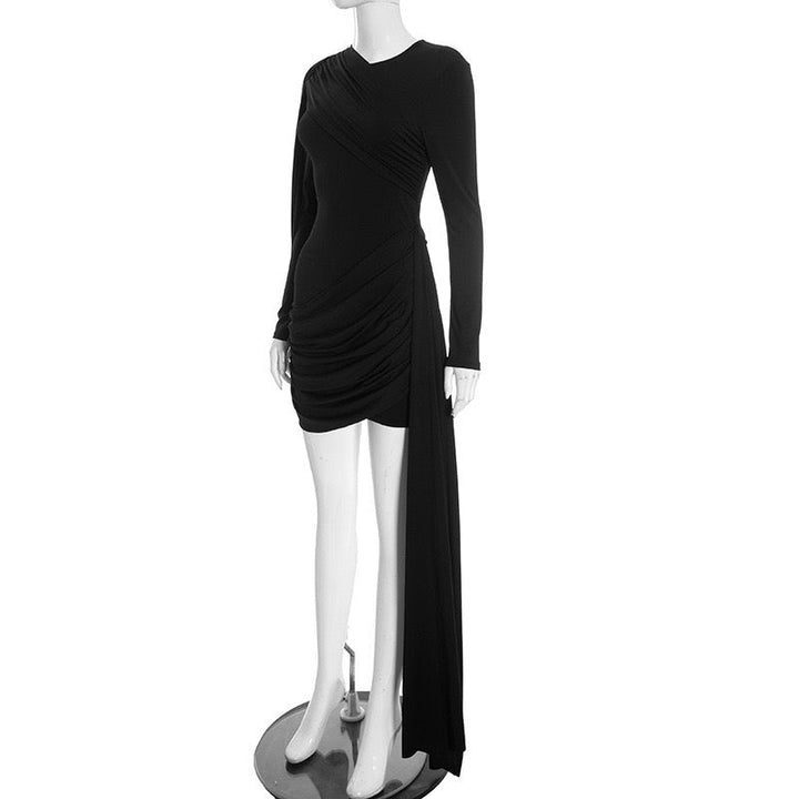Mini Dress with Pleats and Train - PHINIX