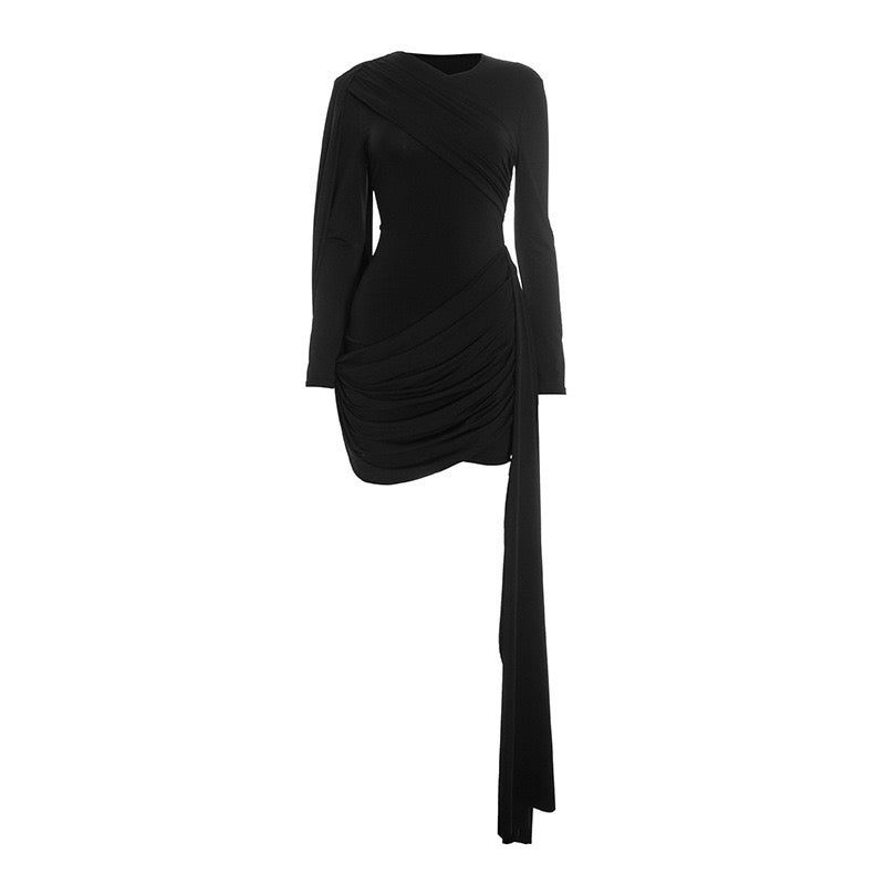 Mini Dress with Pleats and Train - PHINIX