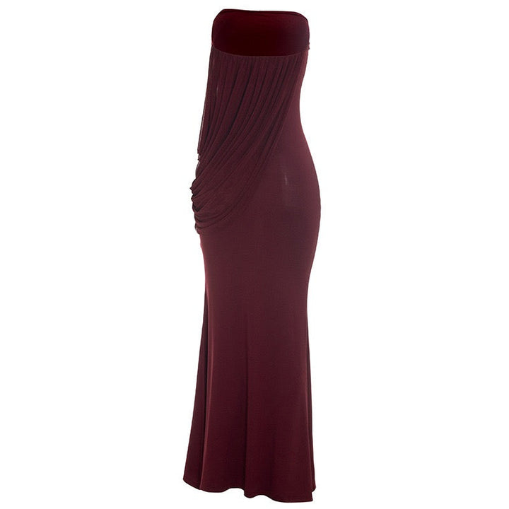 Strapless maxi dress with pleat detailing – Ronili
