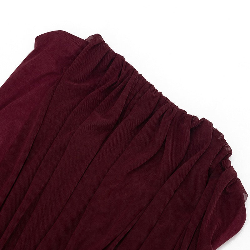 Strapless maxi dress with pleat detailing – Ronili