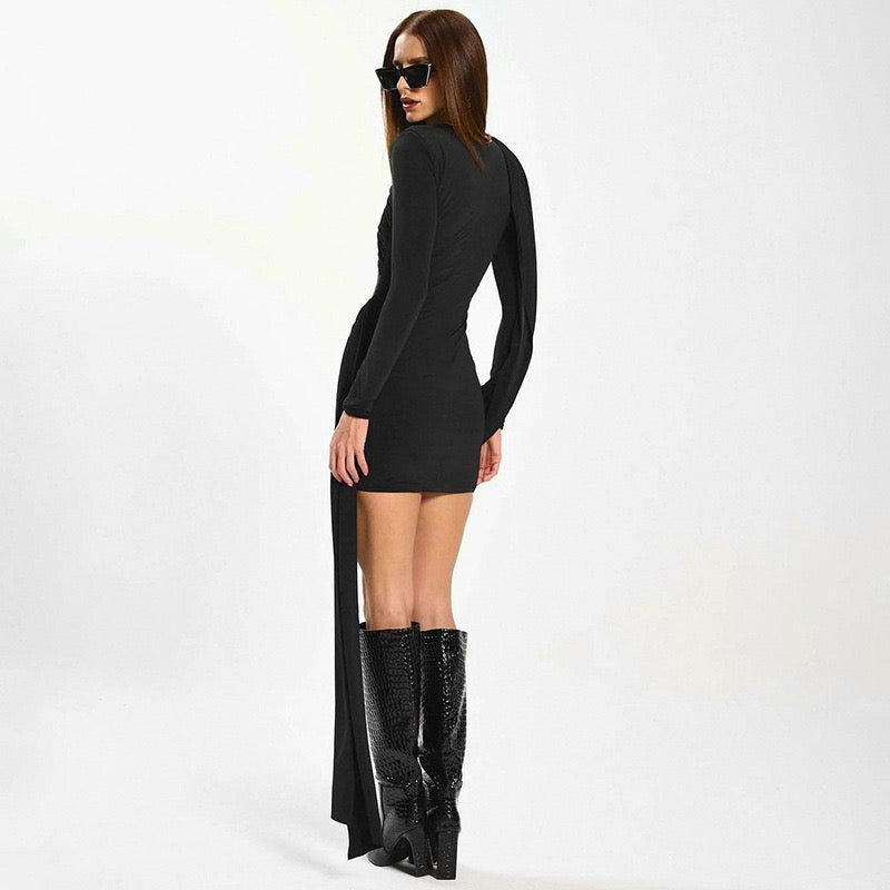 Mini Dress with Pleats and Train - PHINIX