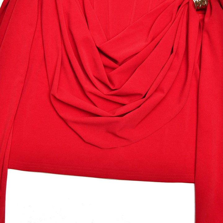 Mini strapless dress with corset and pleats with buckle decoration - Julie