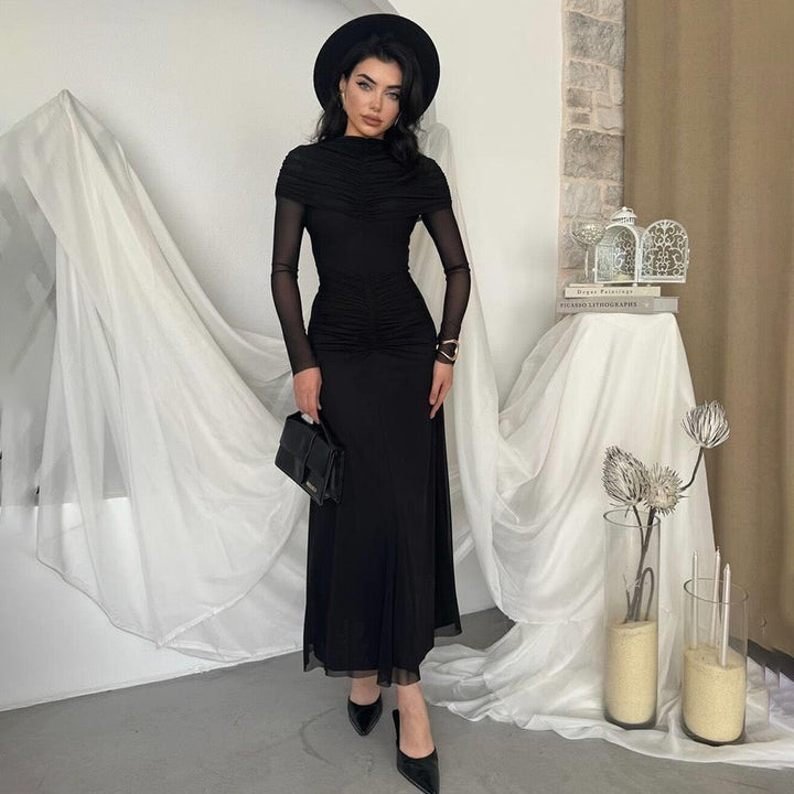 Maxi dress with ruching and chiffon design - Tzofia