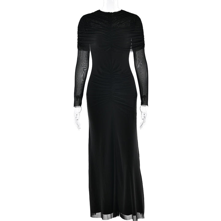 Maxi dress with ruching and chiffon design - Tzofia