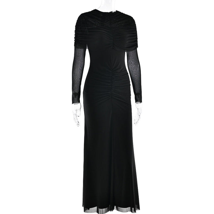 Maxi dress with ruching and chiffon design - Tzofia