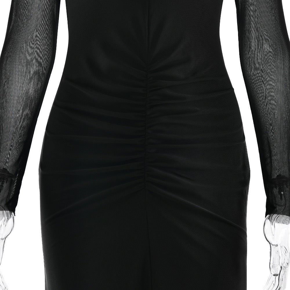 Maxi dress with ruching and chiffon design - Tzofia