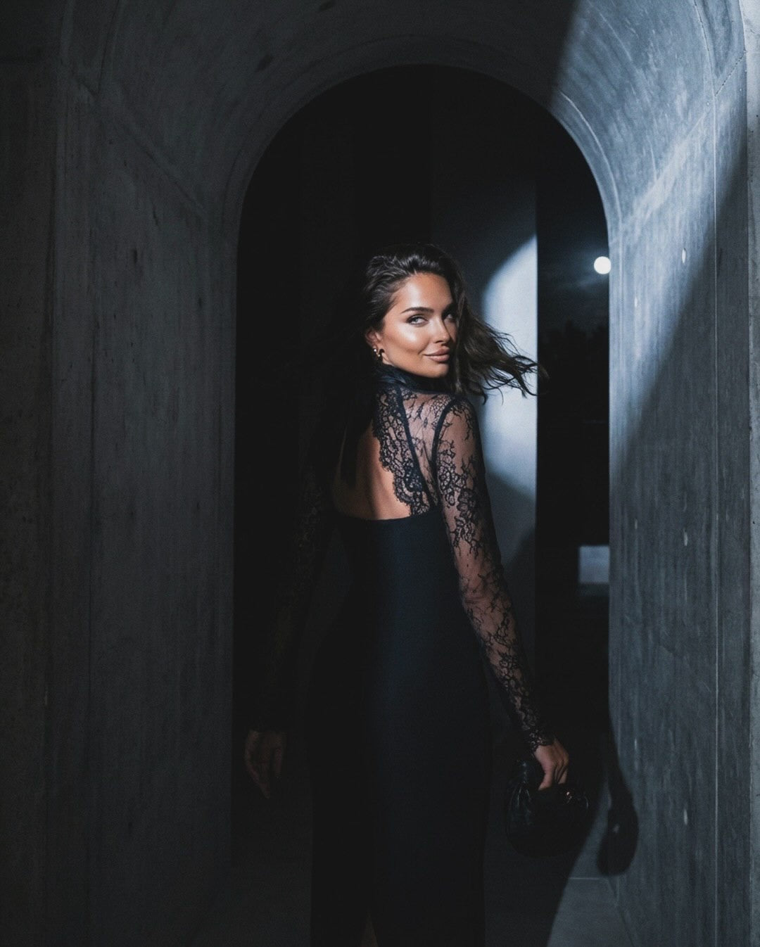 Maxi dress with lace trim - ILAY