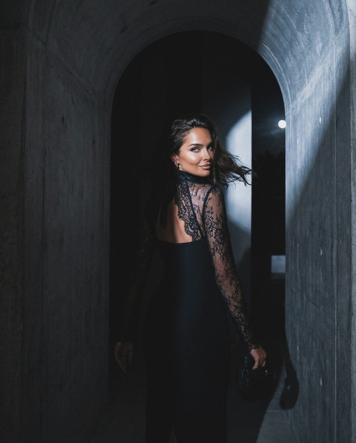 Maxi dress with lace trim - ILAY