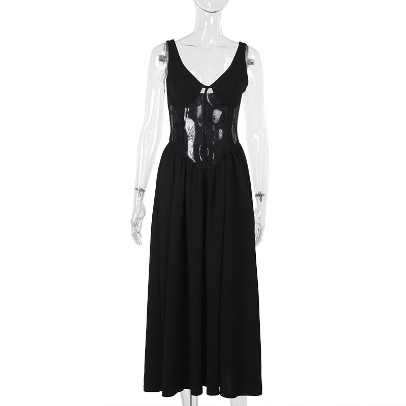 Maxi Dress with Lace Design - Einat