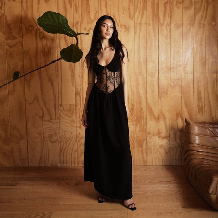 Maxi Dress with Lace Design - Einat
