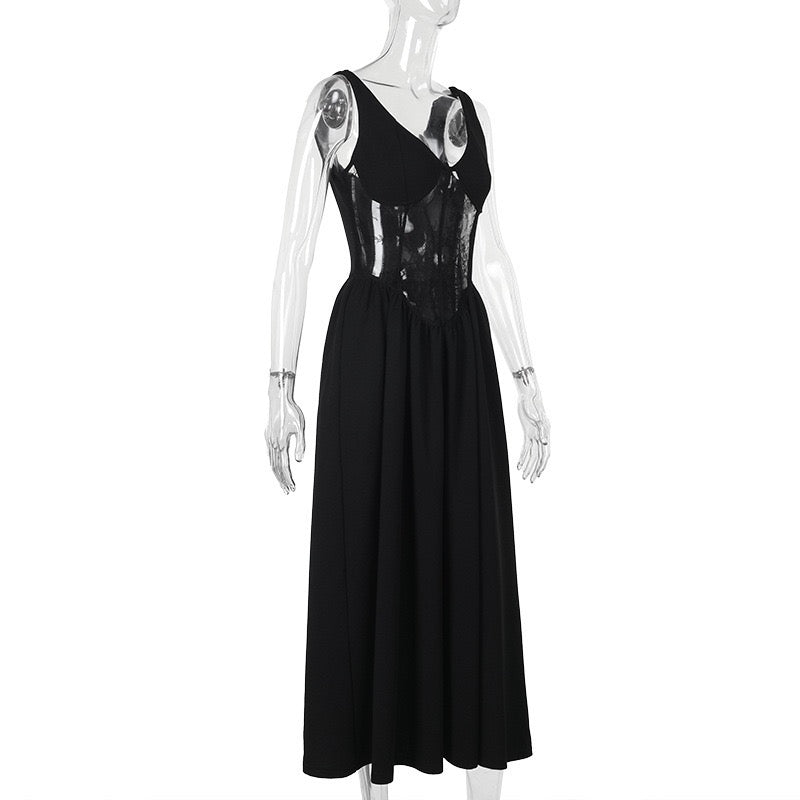 Maxi Dress with Lace Design - Einat