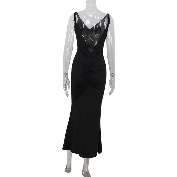Elegant maxi dress with a lace corset design - FELIAN
