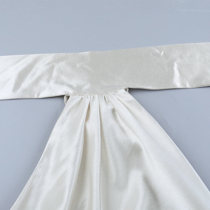 Mini Satin Collar Dress with Open Back - Carine