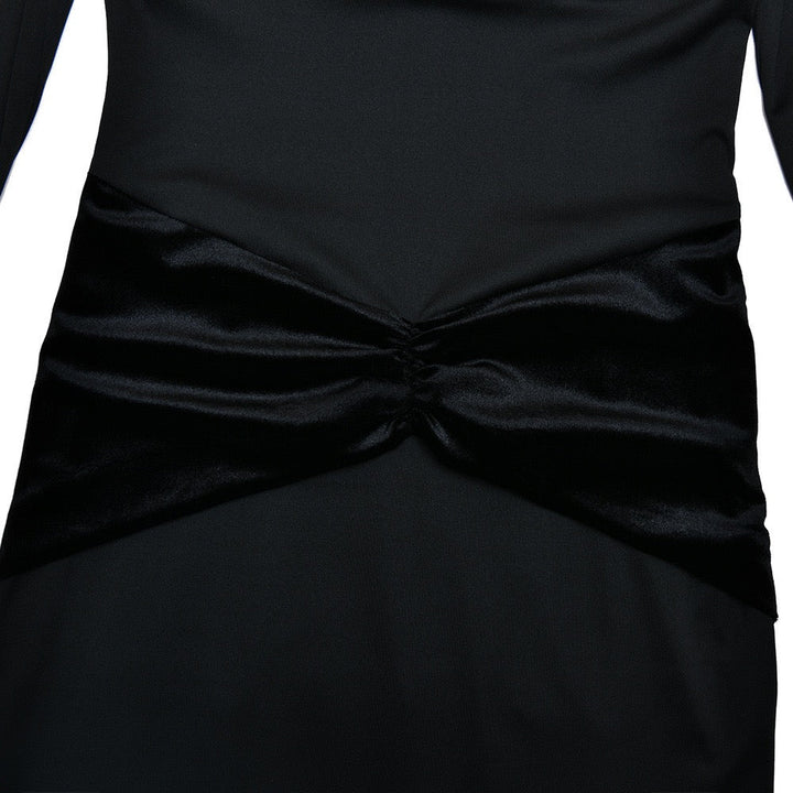 Maxi Dress with Velvet Ruching Decoration - Sela