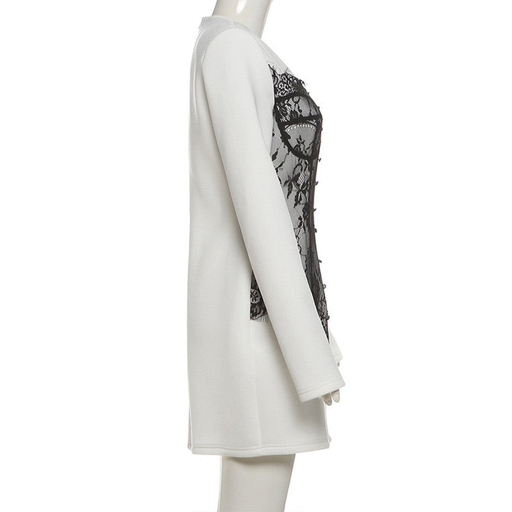 Elegant mini dress with lace decoration - RITA