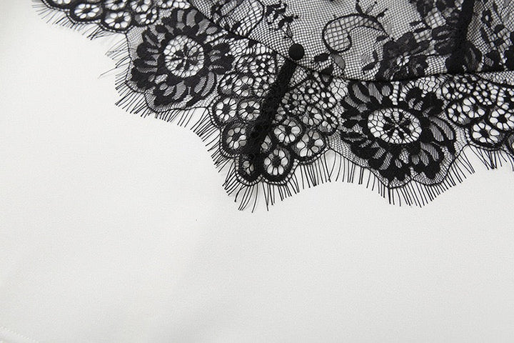 Elegant mini dress with lace decoration - RITA
