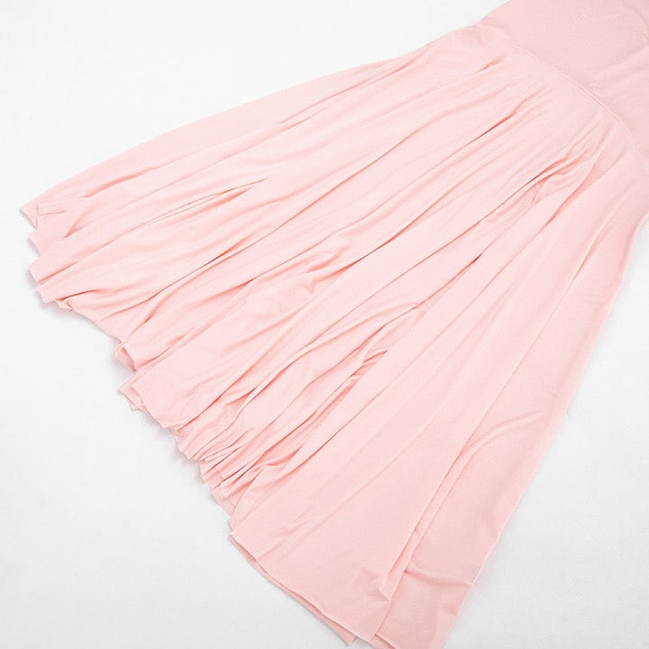 RAYA chiffon maxi dress with an open back