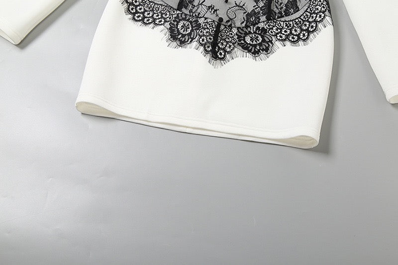 Elegant mini dress with lace decoration - RITA