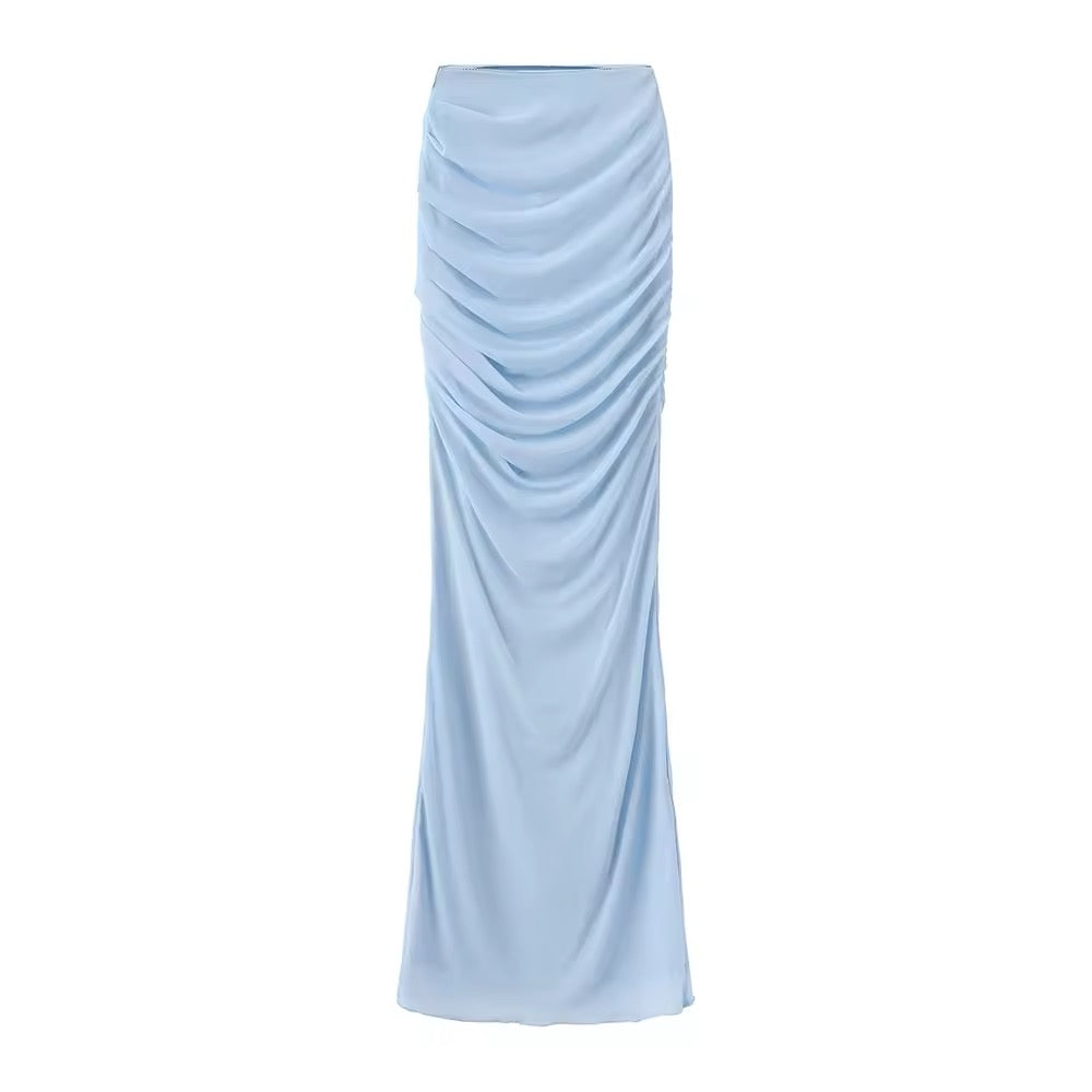Two-Piece Set with Strapless Top and Maxi Skirt with Matching Scarf Detail - Francia