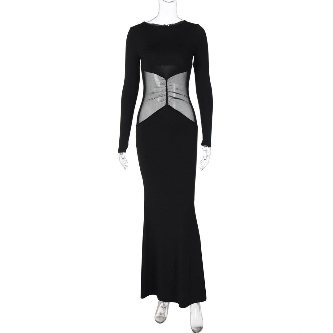 Maxi dress with mesh design - TANOR