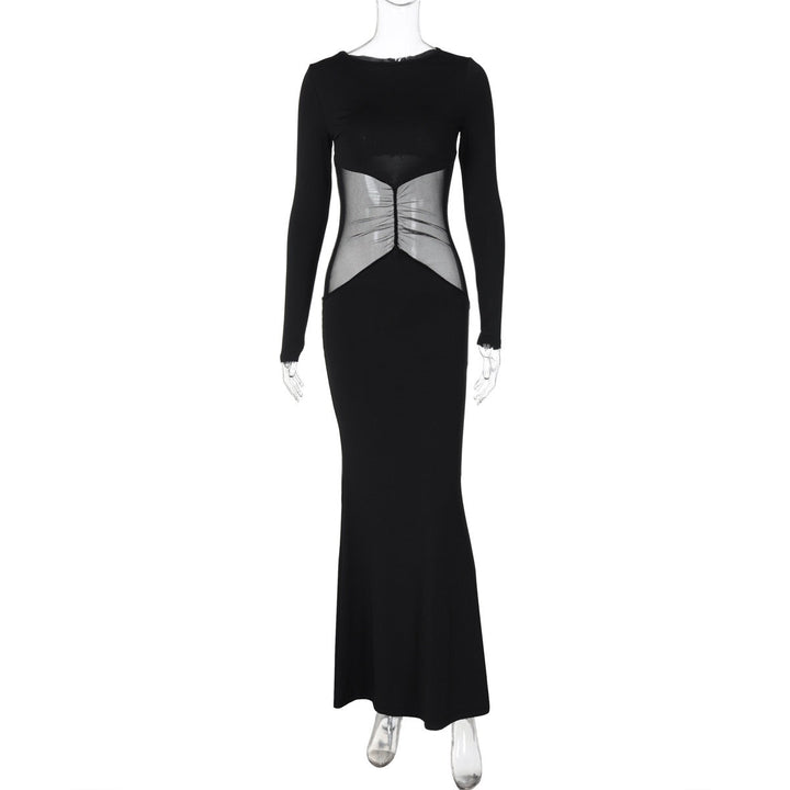 Maxi dress with mesh design - TANOR