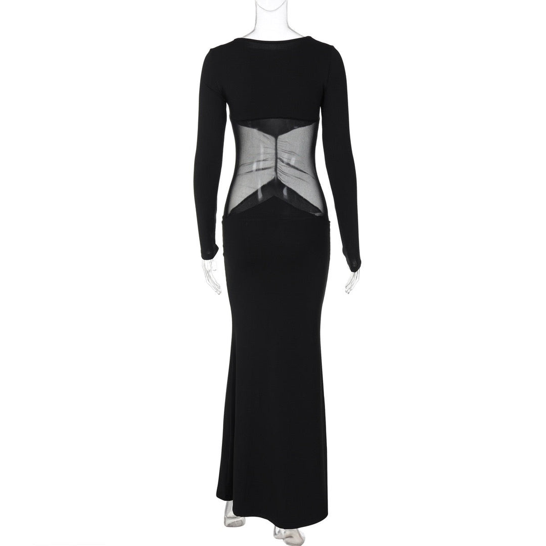 Maxi dress with mesh design - TANOR