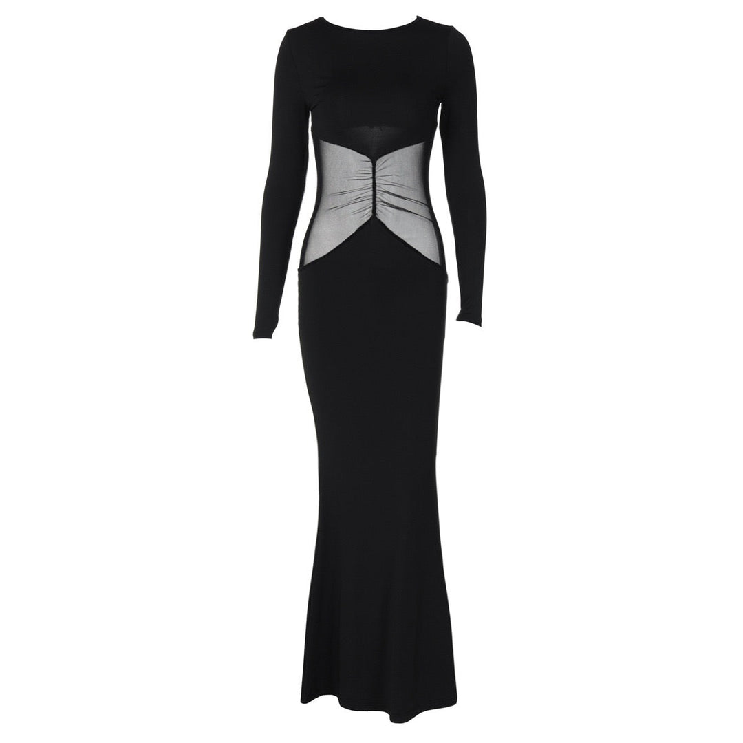 Maxi dress with mesh design - TANOR