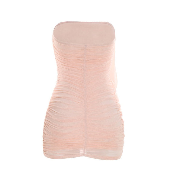 Strapless mini dress with pleat detailing – Romily