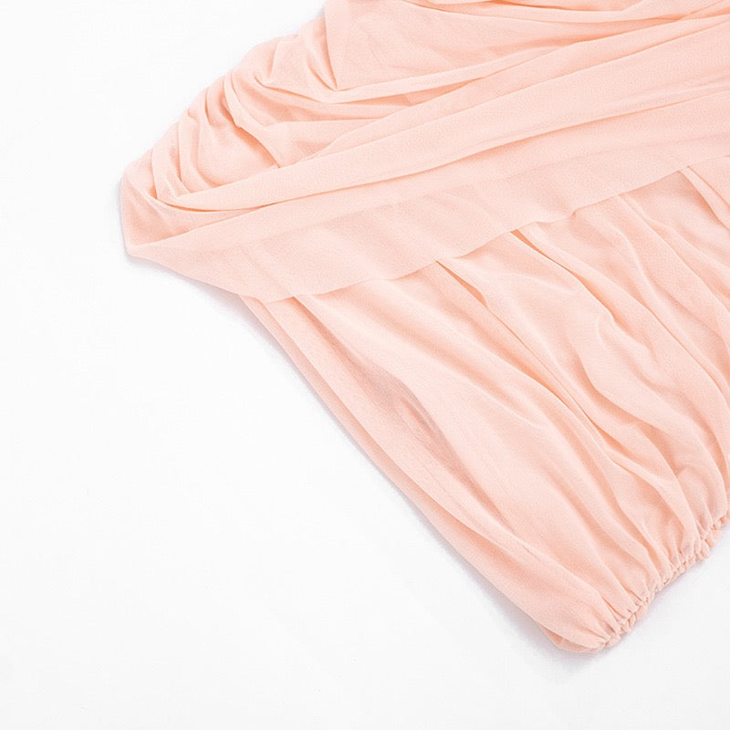Strapless mini dress with pleat detailing – Romily