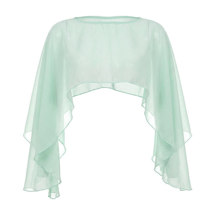 Ruched mini dress with chiffon overlay embellishments – Lily