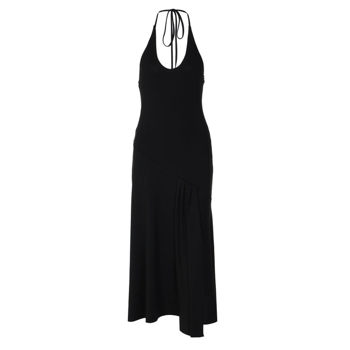 Genia - Midi dress with a halter tie and open back