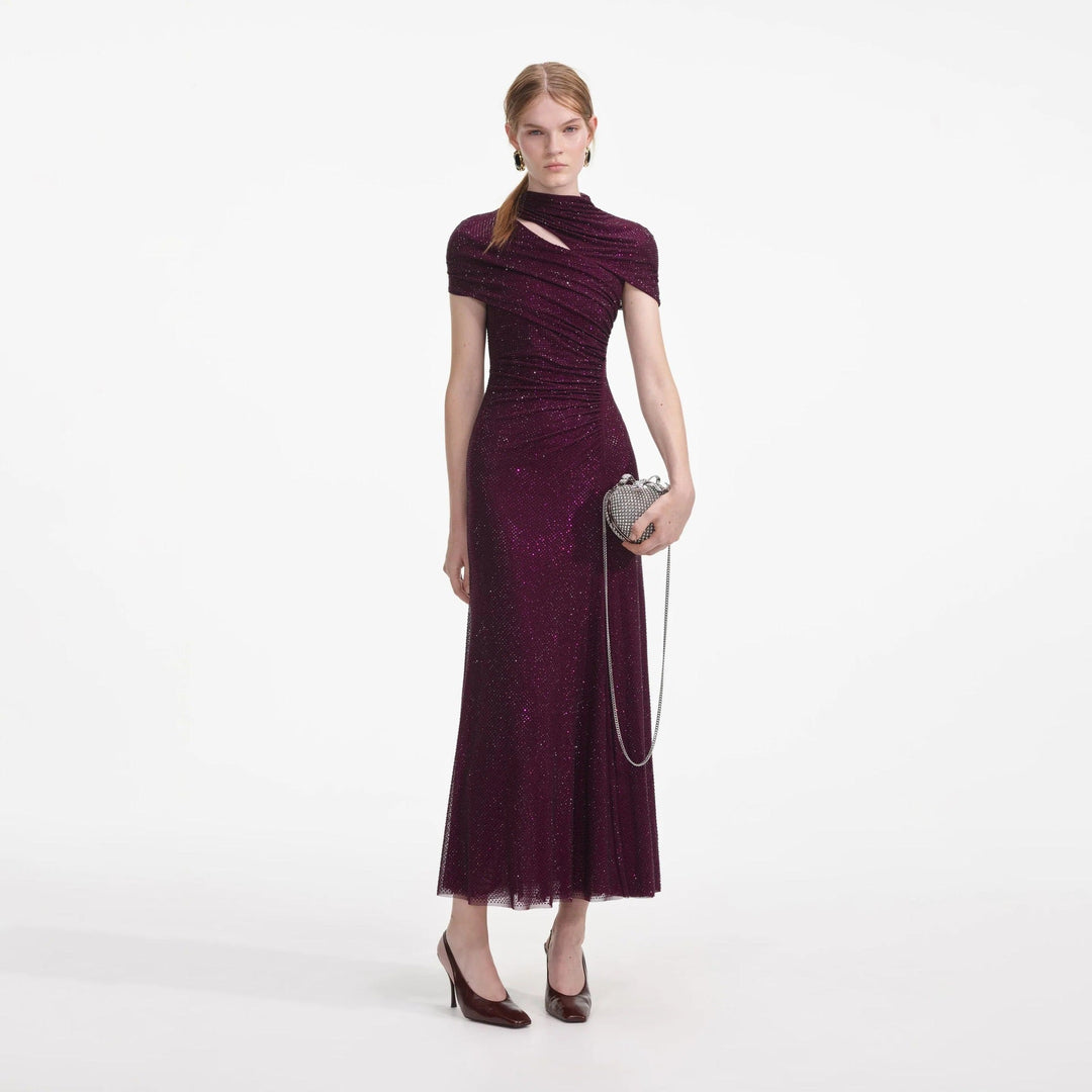 Maxi Dress with Shiny Rhinestone Design - Noelle