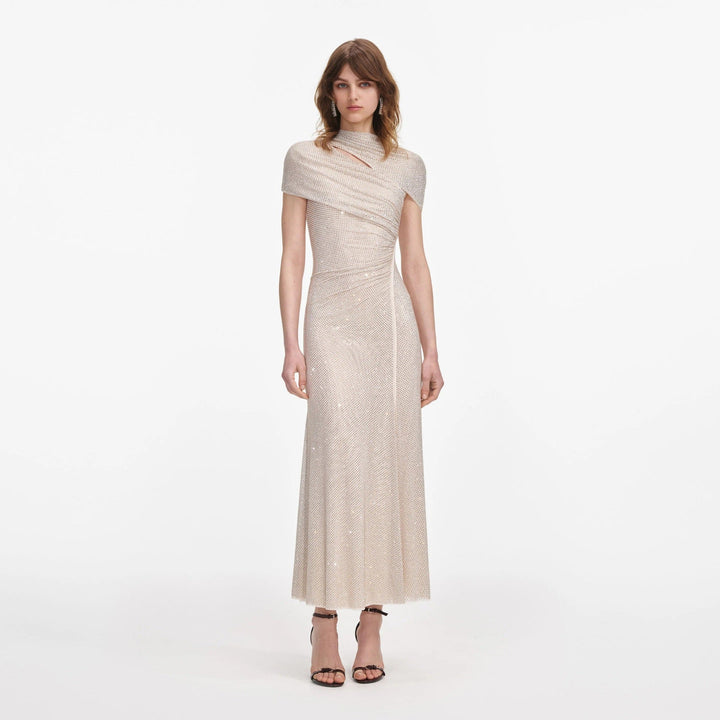 Maxi Dress with Shiny Rhinestone Design - Noelle