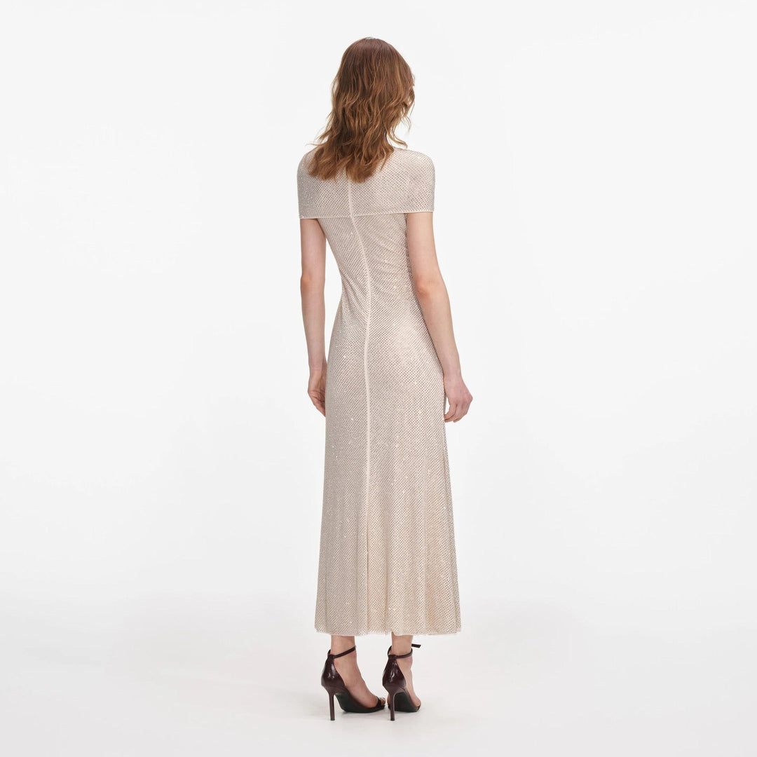 Maxi Dress with Shiny Rhinestone Design - Noelle