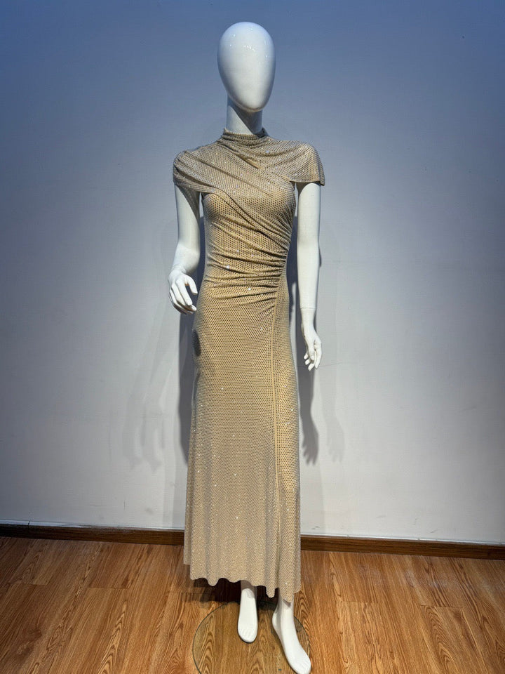 Maxi Dress with Shiny Rhinestone Design - Noelle
