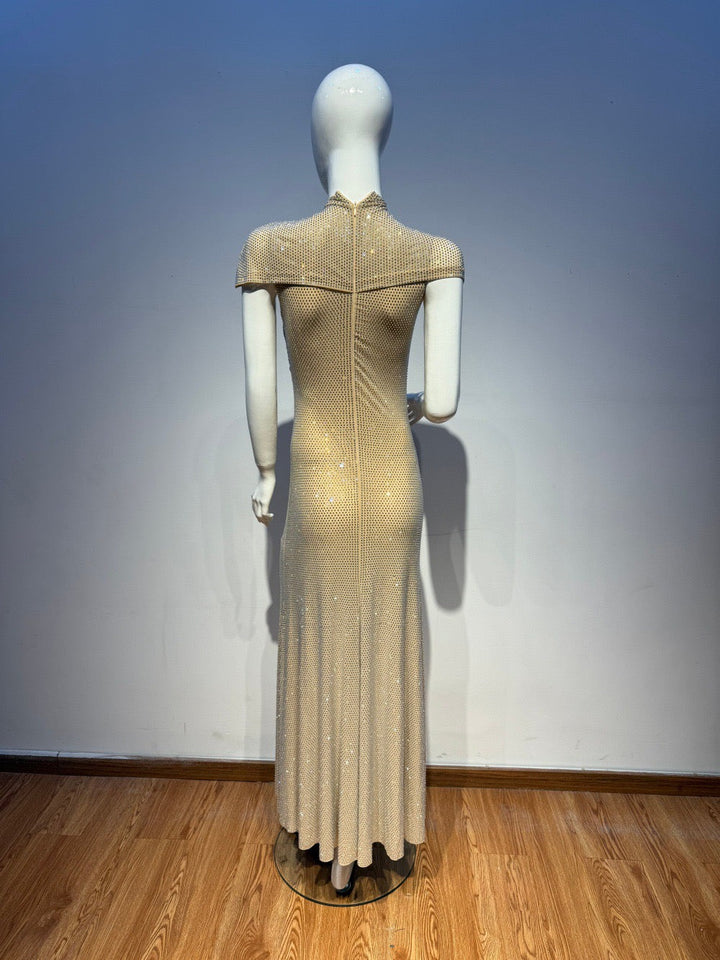 Maxi Dress with Shiny Rhinestone Design - Noelle