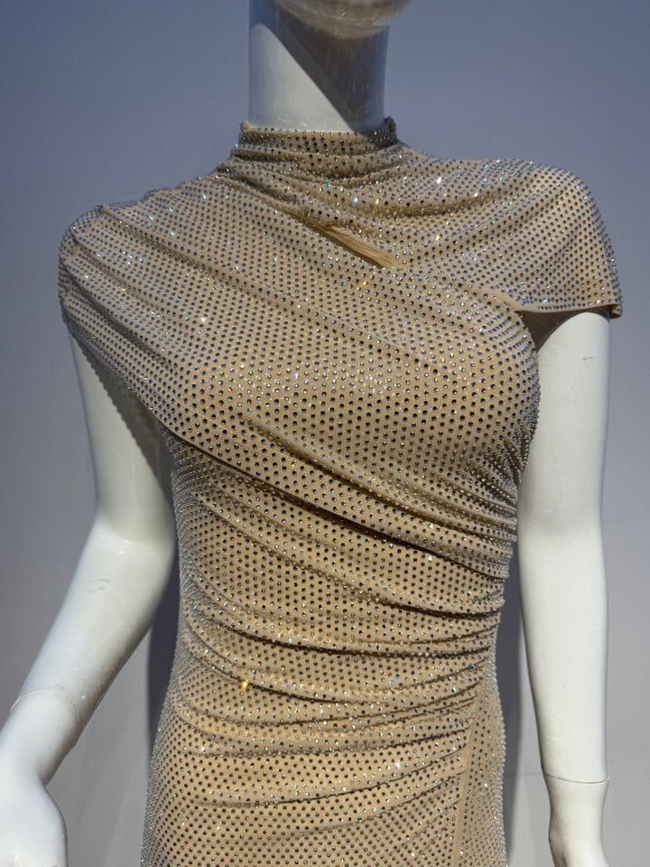 Maxi Dress with Shiny Rhinestone Design - Noelle