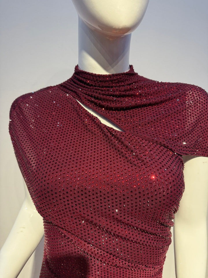 Maxi Dress with Shiny Rhinestone Design - Noelle