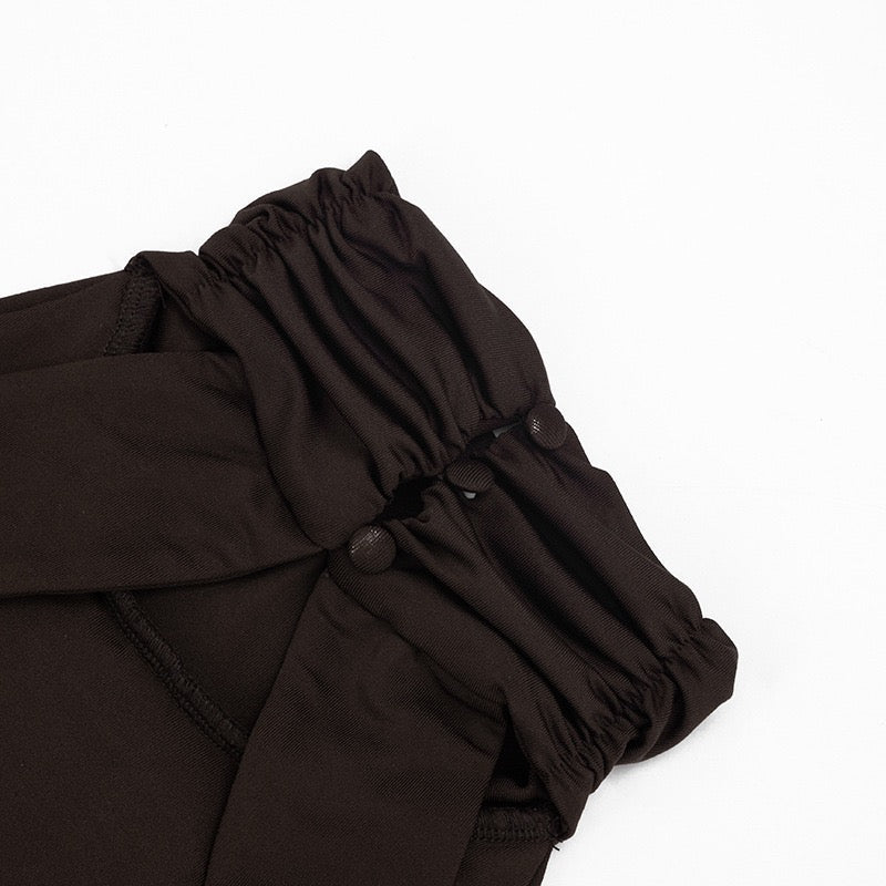 Fitted ruched mini dress with an open back – HILI