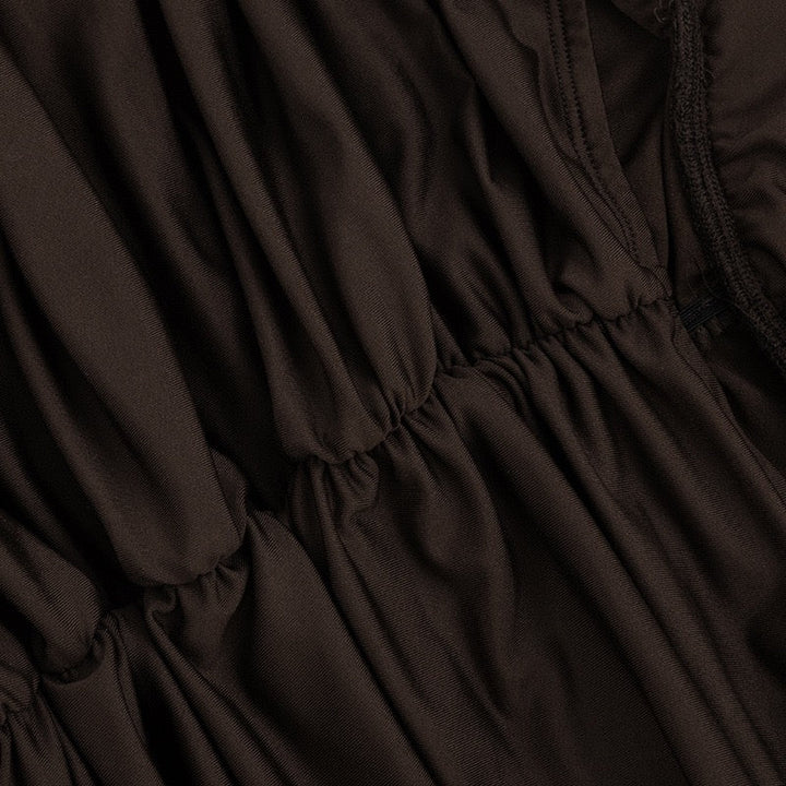 Fitted ruched mini dress with an open back – HILI