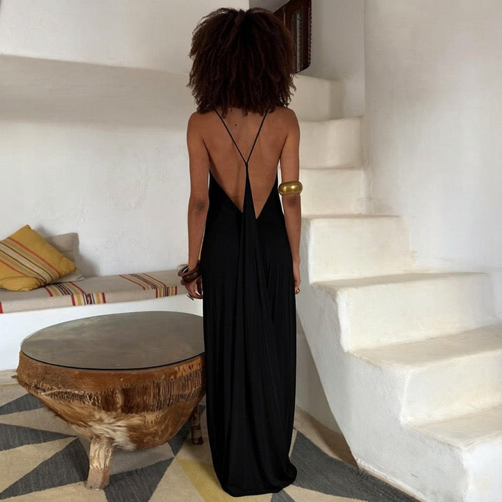 Open-back maxi dress – YALINA