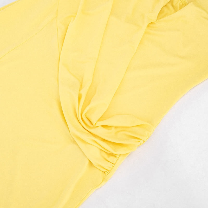 Maxi dress with a slit, pleats, neck tie, and open back – Penelope
