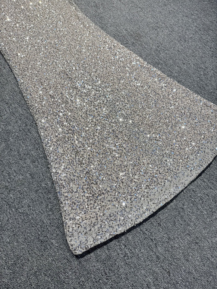 Maxi Evening Dress with Sequin Design and Slit - JENNA
